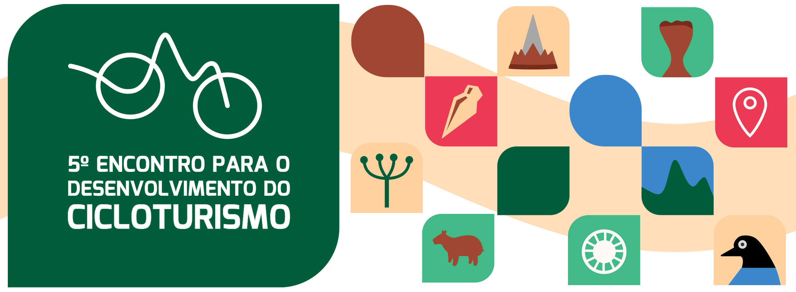 Logo do Evento EDESC com ícones de pontos turísticos do Paraná